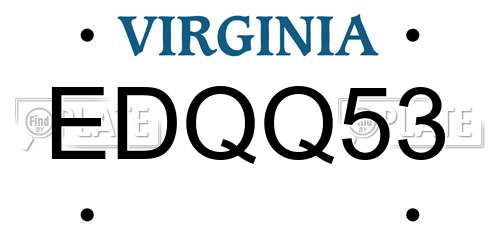 EDQQ53 Virginia License Plate