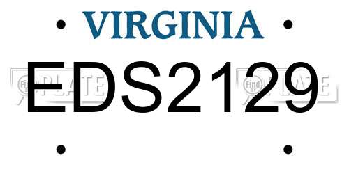 EDS2129 Virginia License Plate