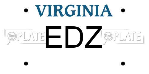 EDZ Virginia License Plate