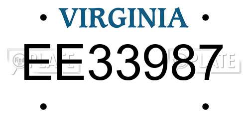 EE33987 Virginia License Plate