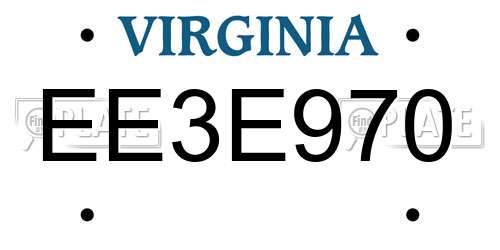 EE3E970 Virginia License Plate