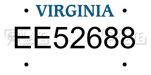 EE52688 Virginia License Plate