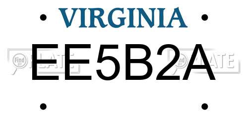 EE5B2A Virginia License Plate