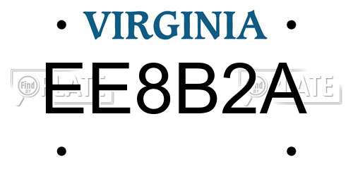 EE8B2A Virginia License Plate