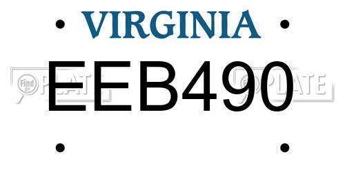 EEB490 Virginia License Plate