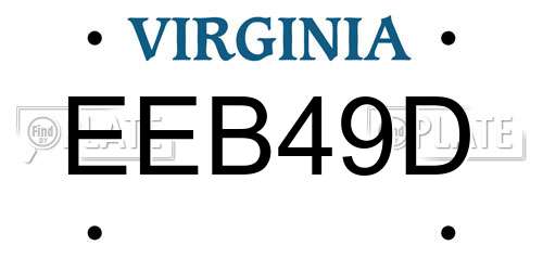 EEB49D Virginia License Plate