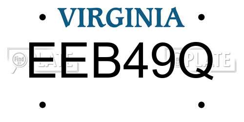 EEB49Q Virginia License Plate