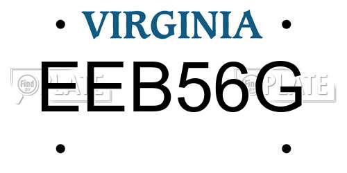 EEB56G Virginia License Plate