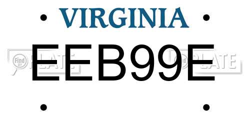 EEB99E Virginia License Plate