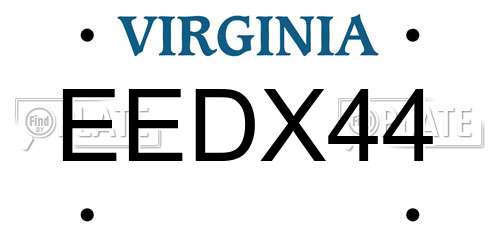 EEDX44 Virginia License Plate