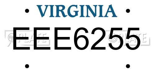 EEE6255 Virginia License Plate