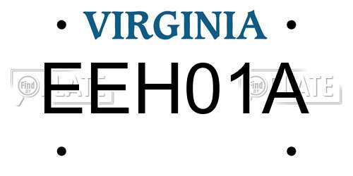 EEH01A Virginia License Plate
