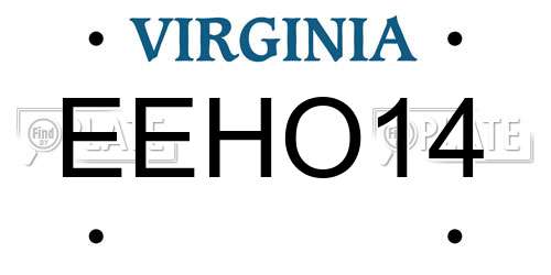 EEHO14 Virginia License Plate
