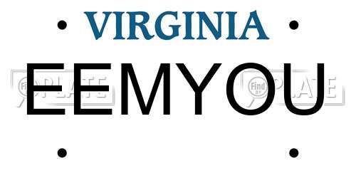 EEMYOU Virginia License Plate