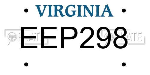 EEP298 Virginia License Plate