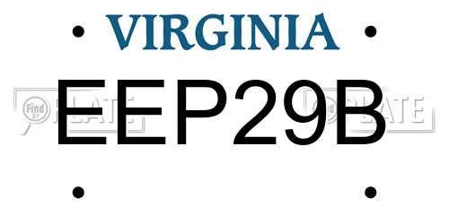 EEP29B Virginia License Plate