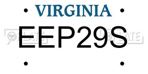EEP29S Virginia License Plate