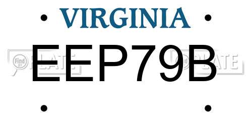 EEP79B Virginia License Plate