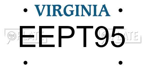 EEPT95 Virginia License Plate