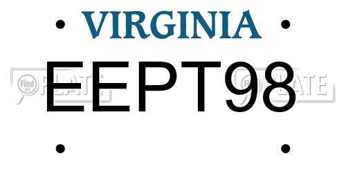 EEPT98 Virginia License Plate