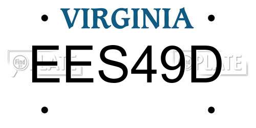 EES49D Virginia License Plate
