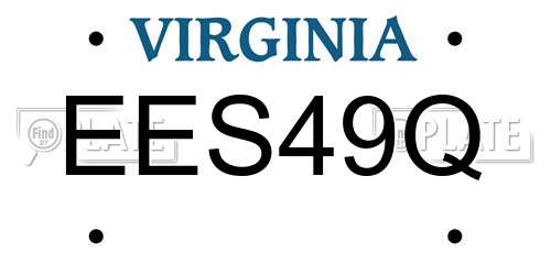 EES49Q Virginia License Plate