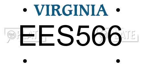 EES566 Virginia License Plate