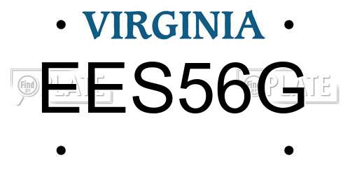 EES56G Virginia License Plate