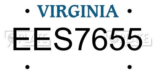 EES7655 Virginia License Plate