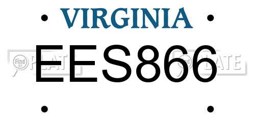 EES866 Virginia License Plate