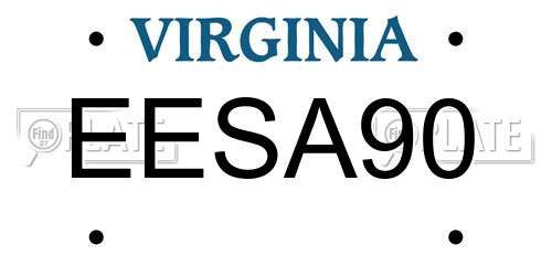 EESA90 Virginia License Plate