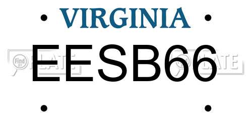 EESB66 Virginia License Plate