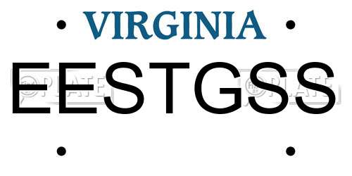 EESTGSS Virginia License Plate
