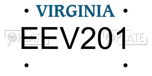 EEV201 Virginia License Plate
