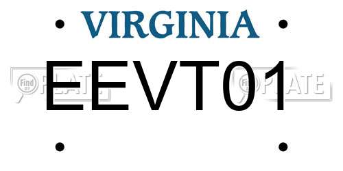 EEVT01 Virginia License Plate