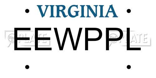 EEWPPL Virginia License Plate