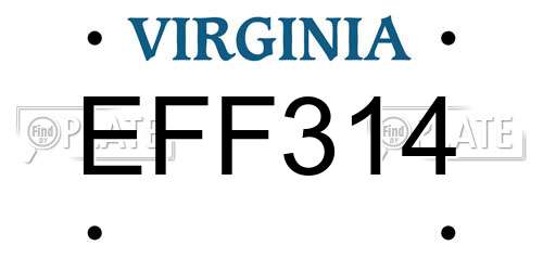 EFF314 Virginia License Plate