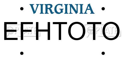 EFHTOTO Virginia License Plate