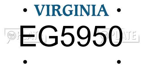 EG5950 Virginia License Plate