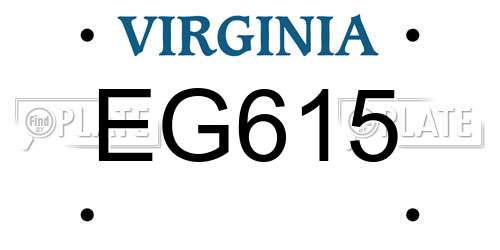 EG615 Virginia License Plate