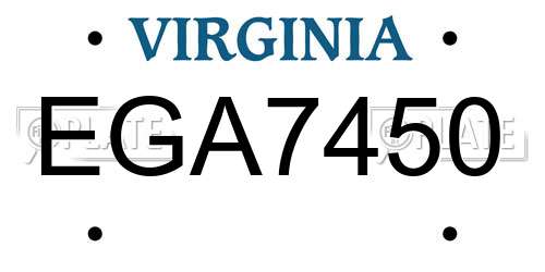 EGA7450 Virginia License Plate