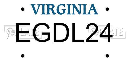 EGDL24 Virginia License Plate