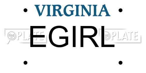 EGIRL Virginia License Plate