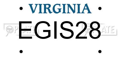 EGIS28 Virginia License Plate