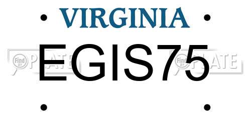 EGIS75 Virginia License Plate