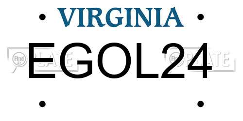 EGOL24 Virginia License Plate