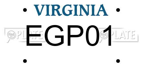 EGP01 Virginia License Plate