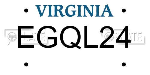 EGQL24 Virginia License Plate