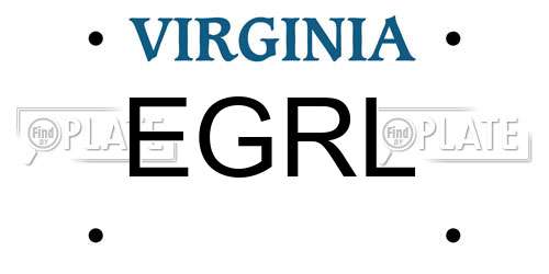 EGRL Virginia License Plate