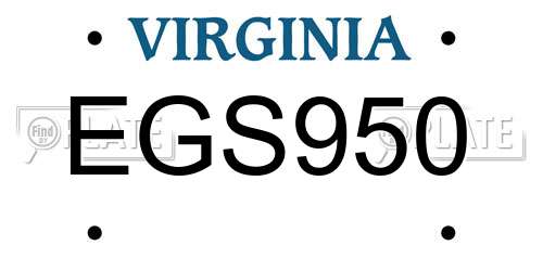 EGS950 Virginia License Plate